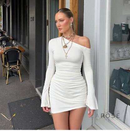 Analisa Off Shoulder Pleated Dress