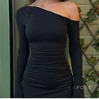 Analisa Off Shoulder Pleated Dress