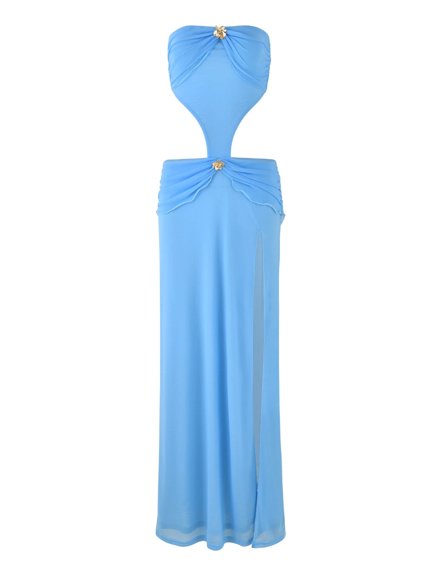 Arantza Ruched Cut-Out Maxi Dress