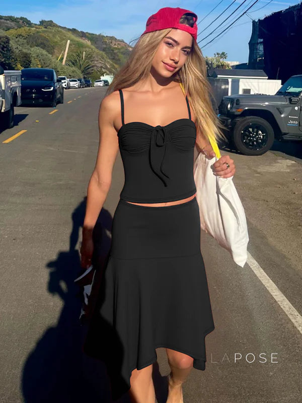 Aria One-Shoulder Skirt Set