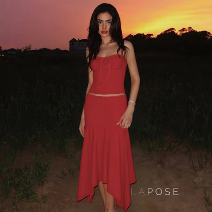 Aria One-Shoulder Skirt Set