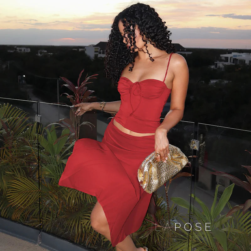 Aria One-Shoulder Skirt Set