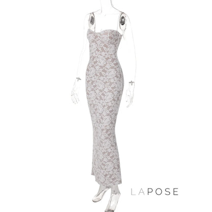 Ariadne Lace Backless Midi Dress