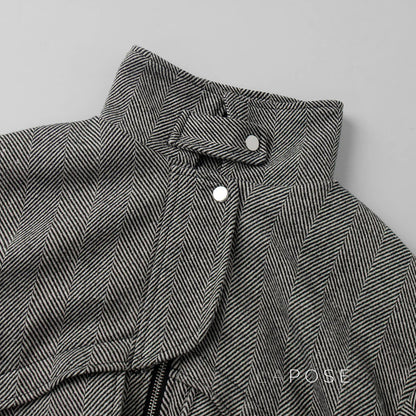 Arin Herringbone Wool Blend Jacket
