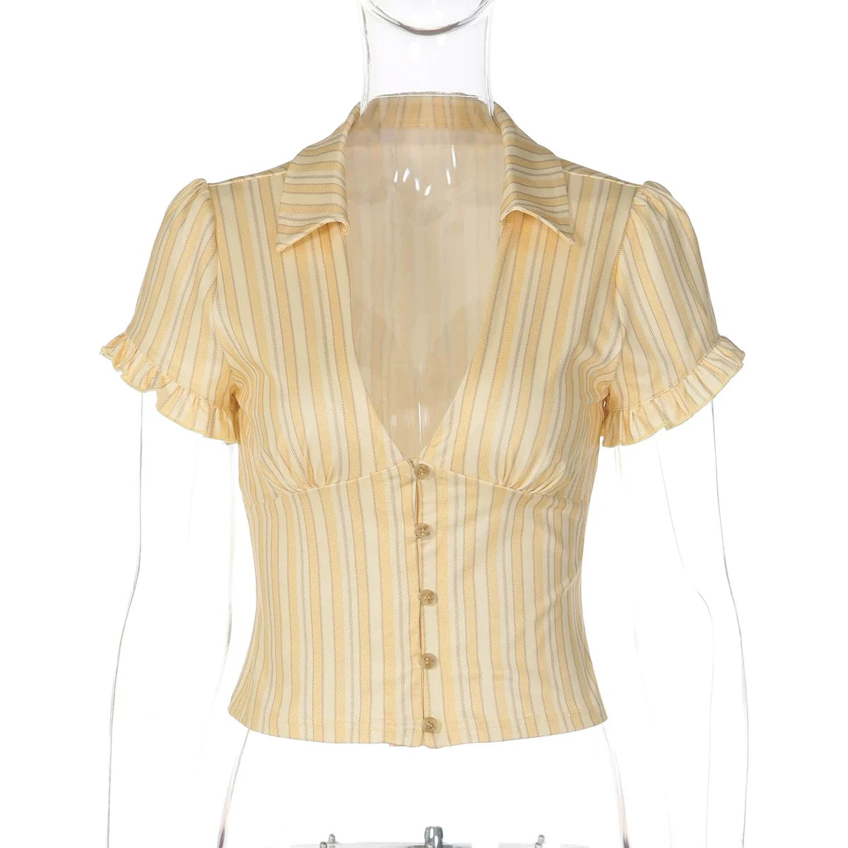 Ariya Striped V-Neck Slim Top