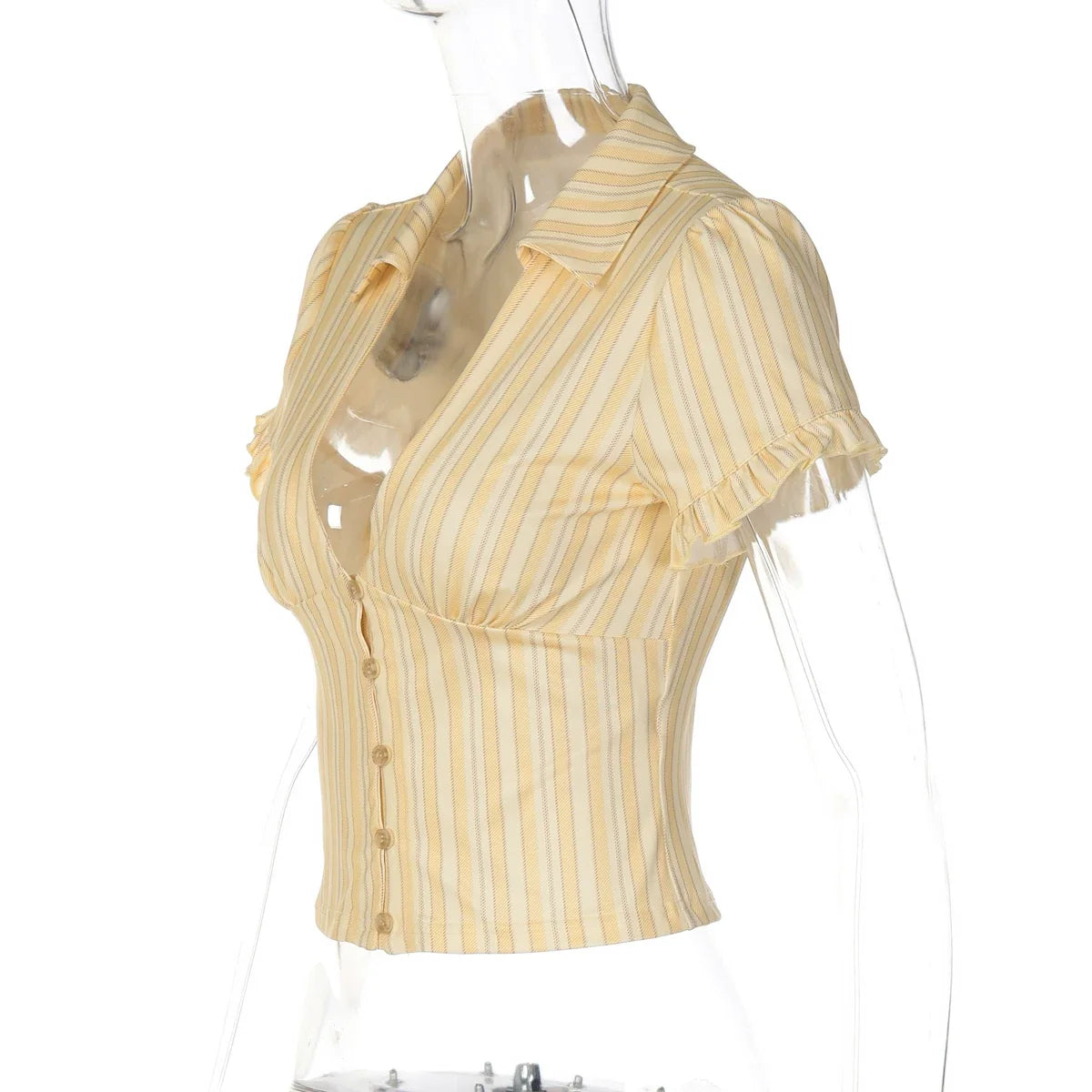 Ariya Striped V-Neck Slim Top