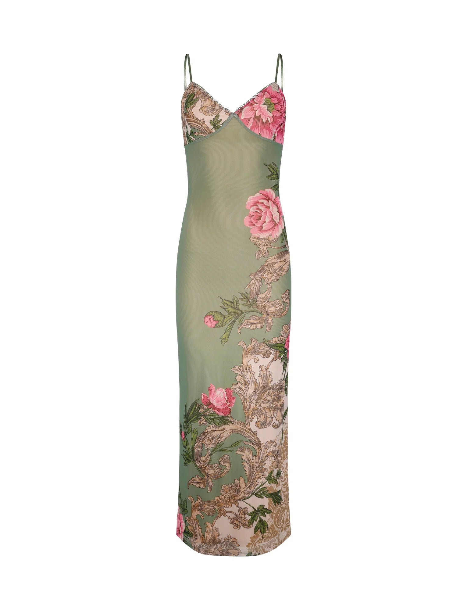 Arlette Radiant Floral Maxi Dress - Green