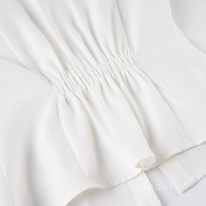 Arlynn Ruched Back Button-Up Shirt