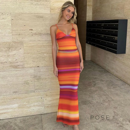 Aryana Printed Maxi Skirt Set
