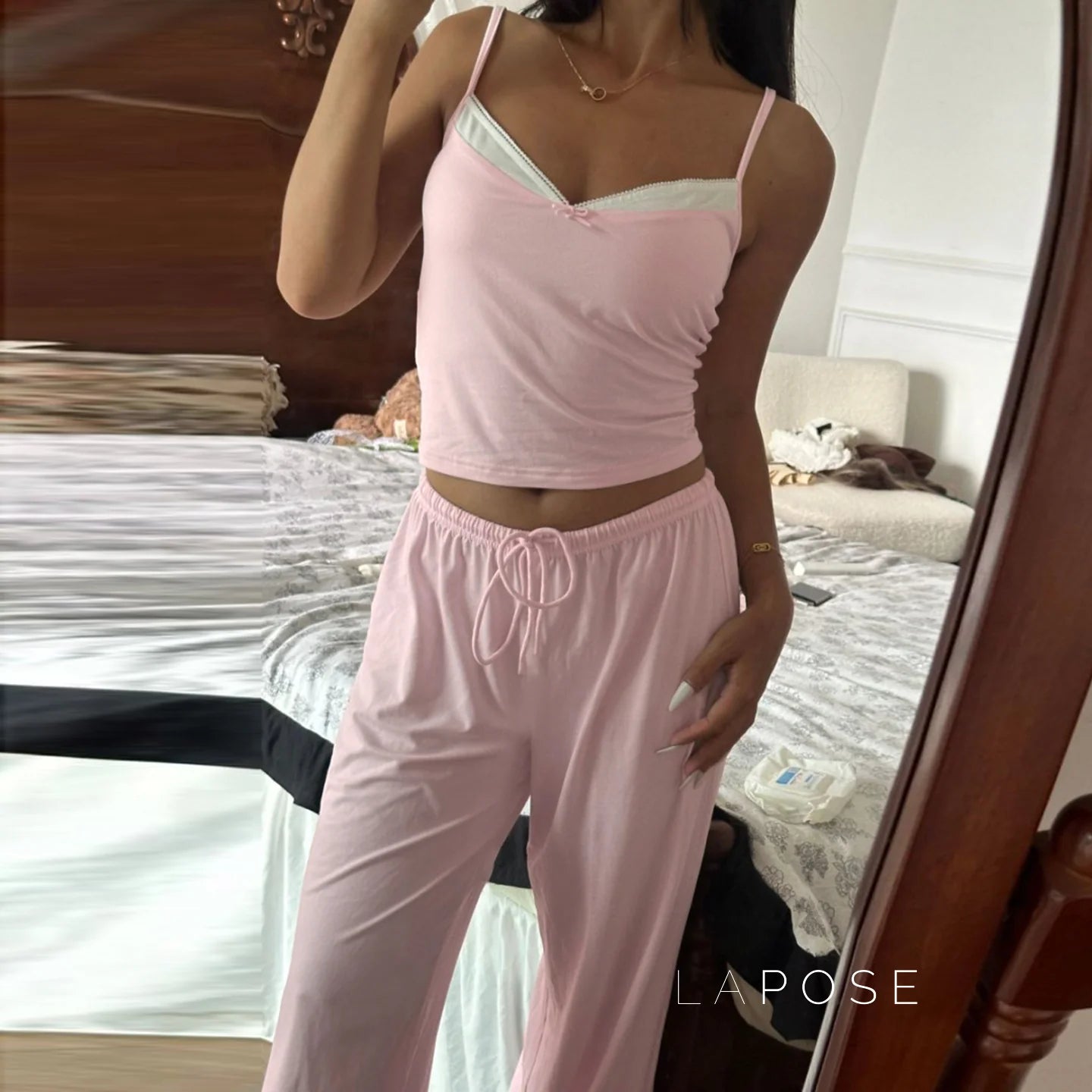Asma Pink Knitted Lounge Set