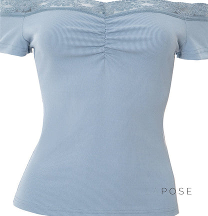 Augusta Lace Bardot Crop Top