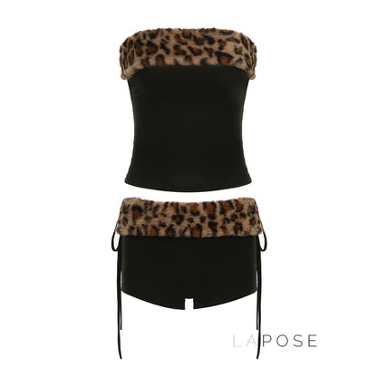 Avalon Leopard Ruched Short Set