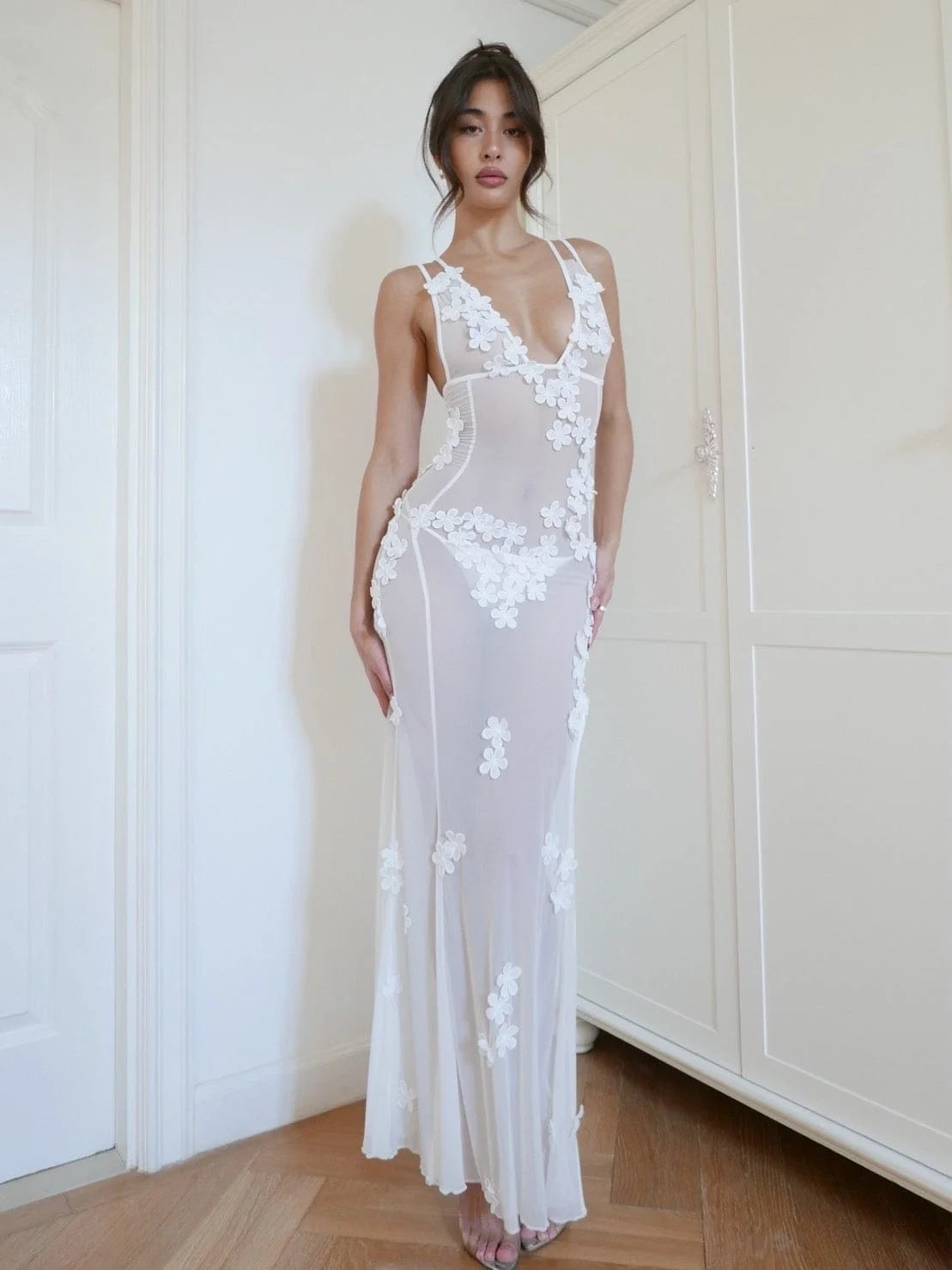 Avy Sheer Floral Maxi Dress