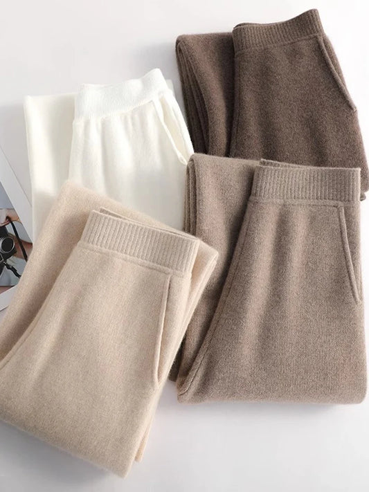 Ayana Cozy Knit Straight-Leg Pants
