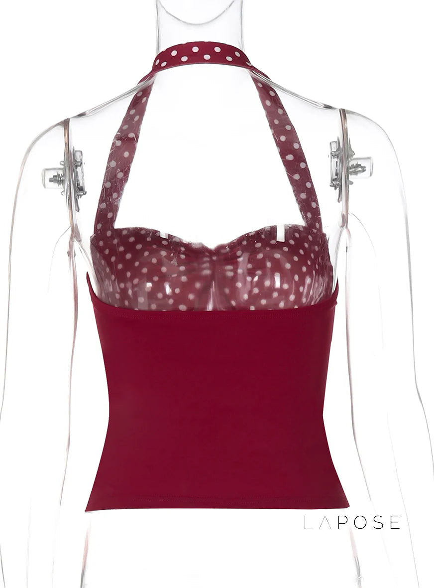 Aylin Polka Dot Halter Top