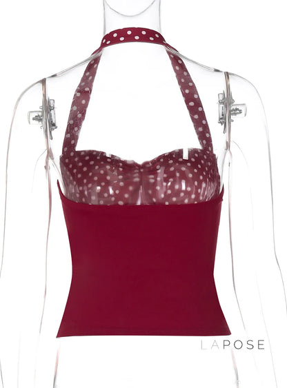 Aylin Polka Dot Halter Top