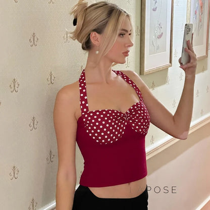 Aylin Polka Dot Halter Top