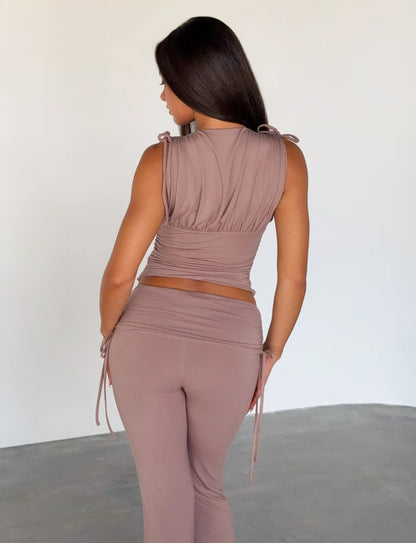 Ayrabella Ruched Plunge Top