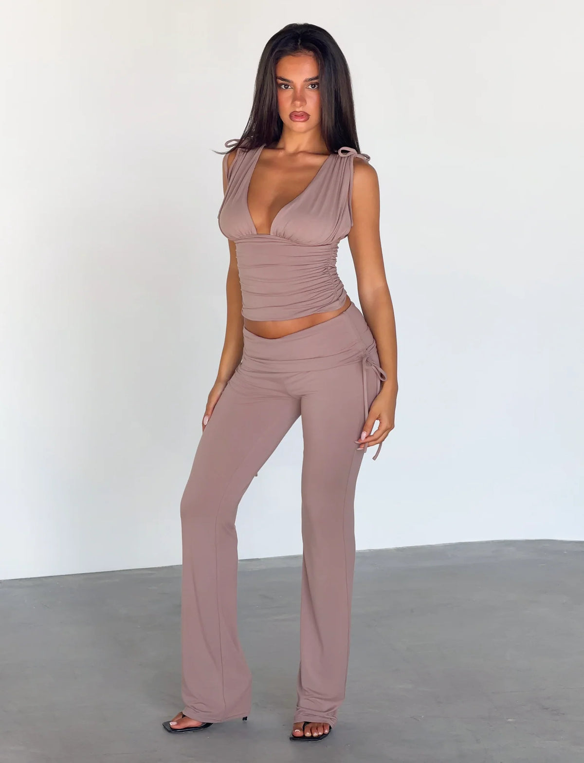 Ayrabella Ruched Plunge Top