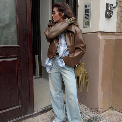 Ayven Oversized Faux Leather Jacket
