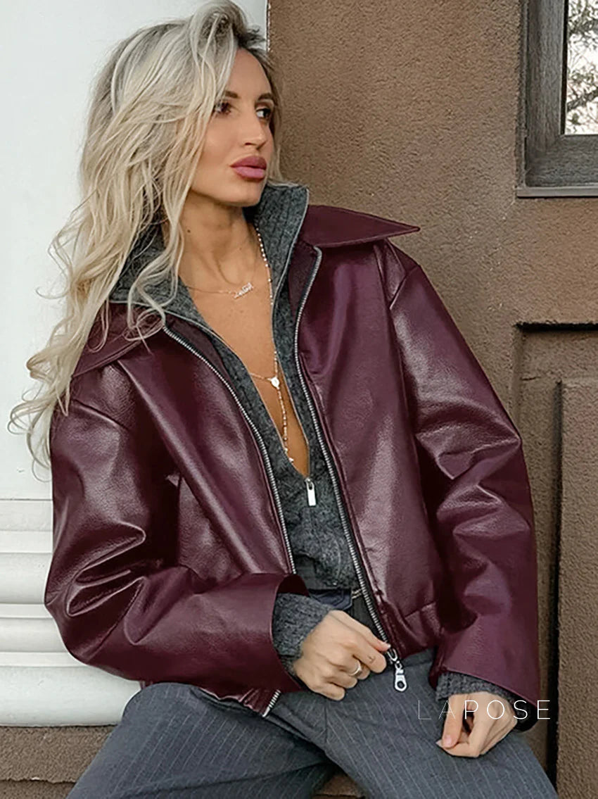 Ayven Oversized Faux Leather Jacket