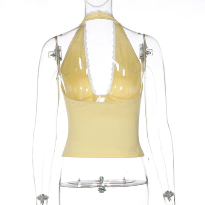 Bailey Lace Trim Halter Top