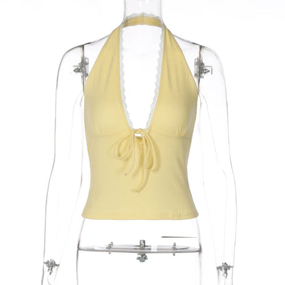 Bailey Lace Trim Halter Top