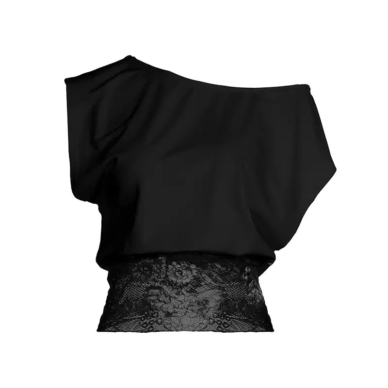 Bayley One Shoulder Lace Top