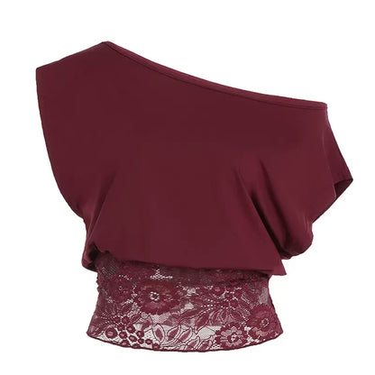 Bayley One Shoulder Lace Top