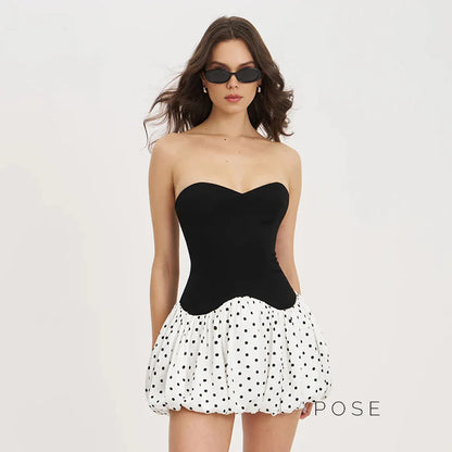 Brayleigh Polka Dot Tube Mini Dress
