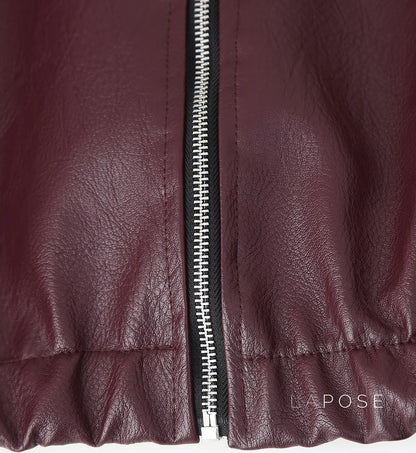Brenna Lapel Faux Leather Jacket