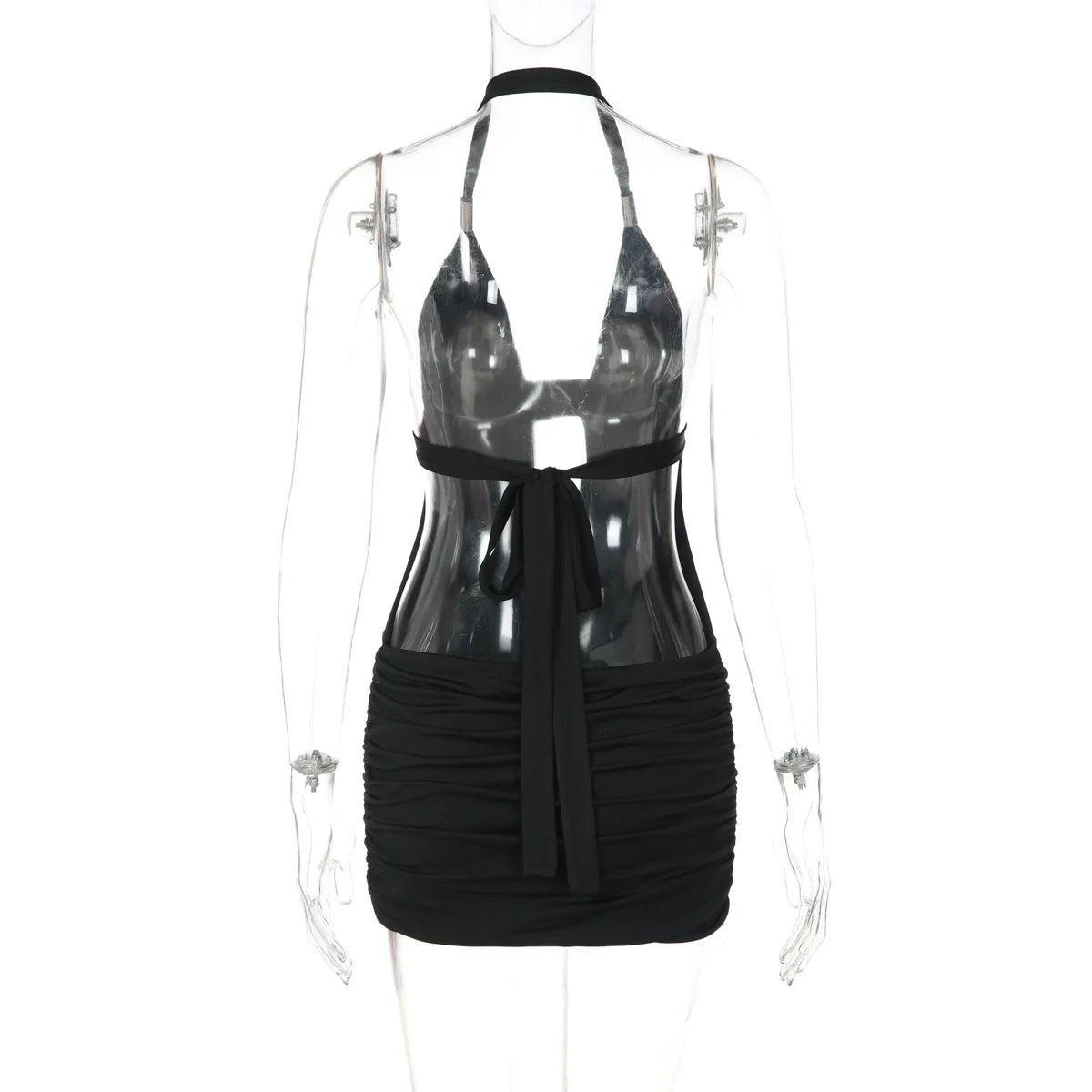 Bridgett Studded Halter Mini Dress