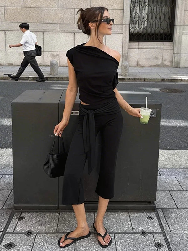 Brook Low Rise Tie Capri Pants