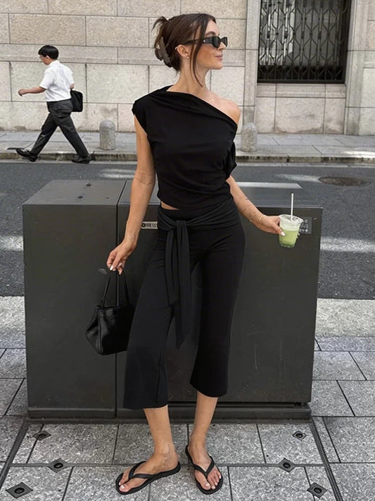 Brook Low Rise Tie Capri Pants