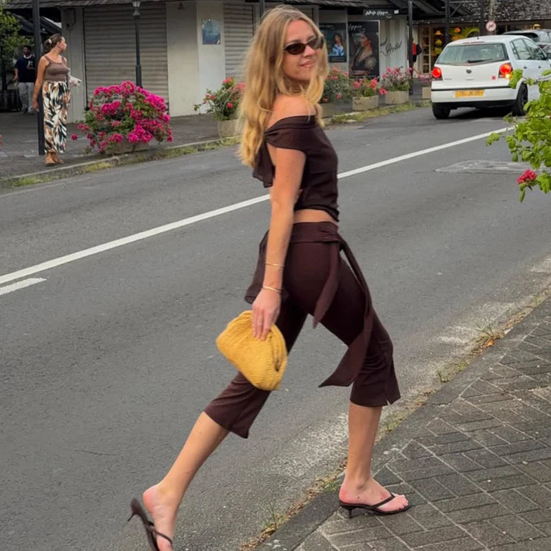 Brook Low Rise Tie Capri Pants