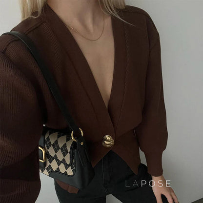Caelyn Knitted V-neck Cardigan