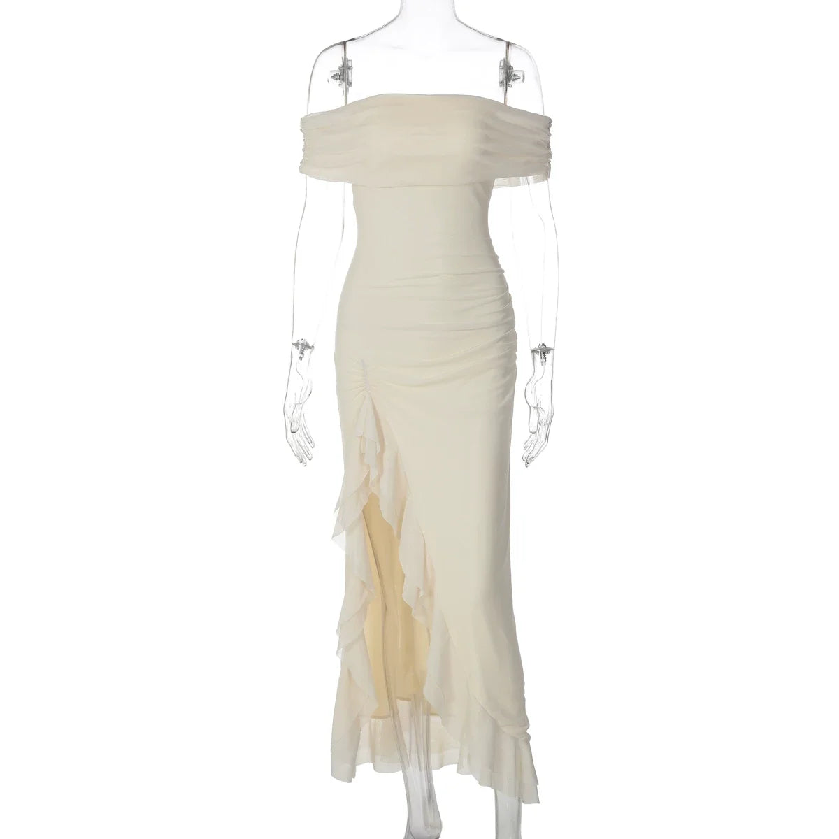 Cari Ruffle Slit Maxi Dress