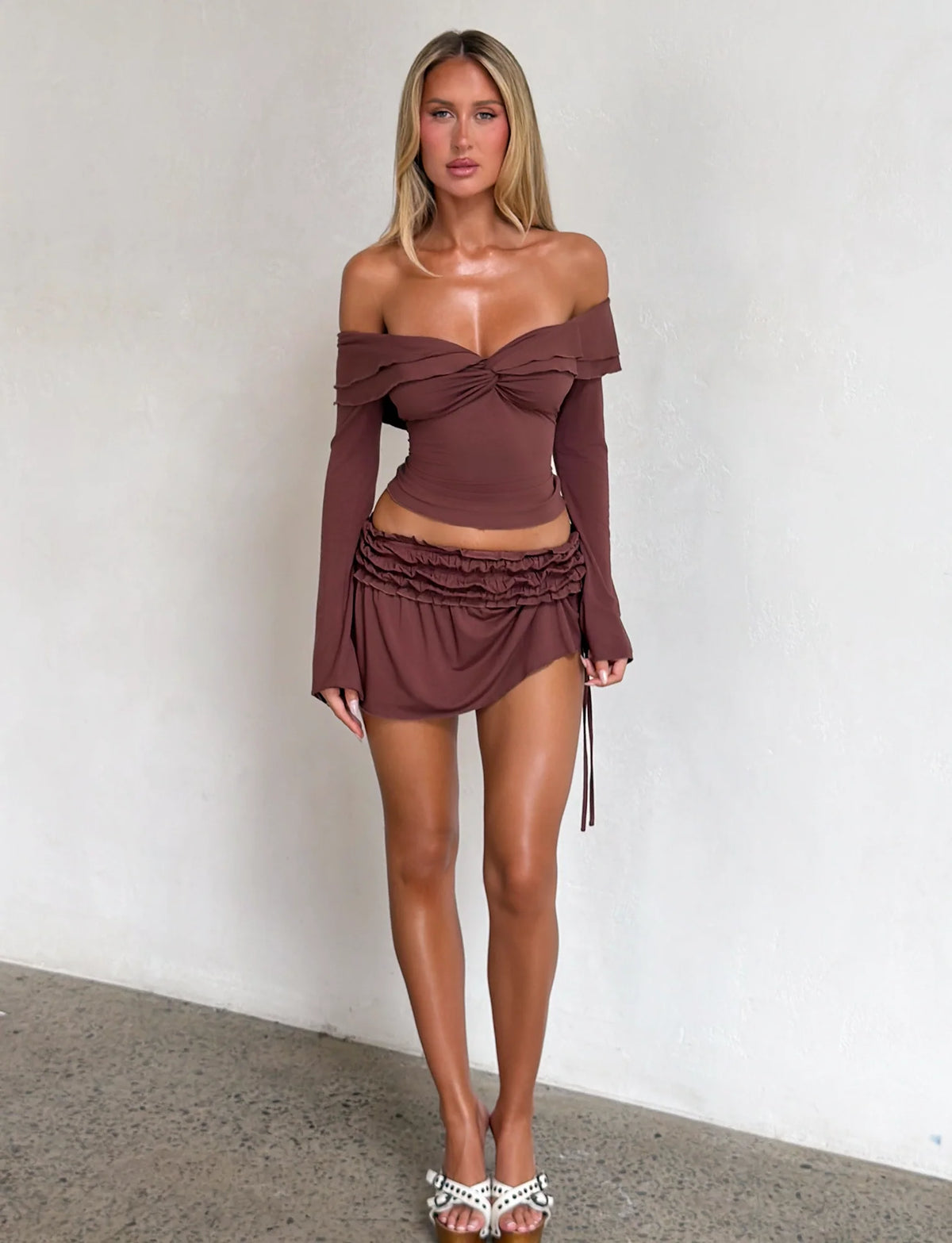 Carleigh Ruched Off-Shoulder Top