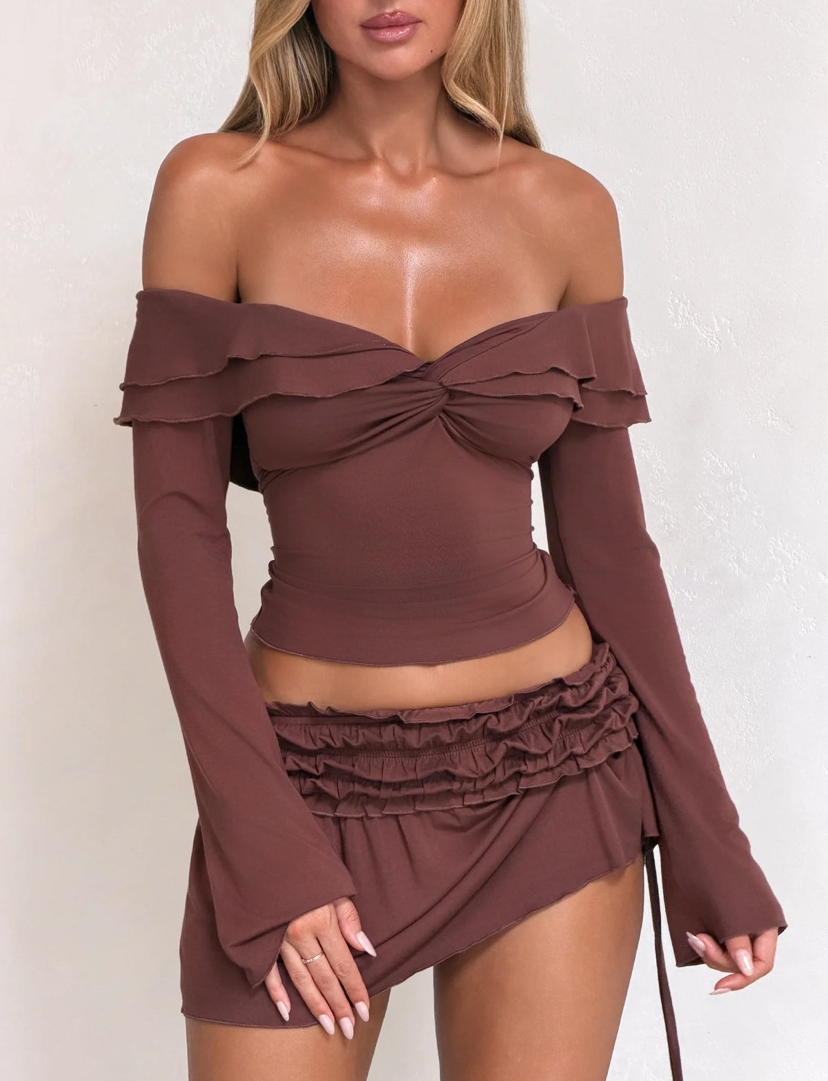 Carleigh Ruched Off-Shoulder Top