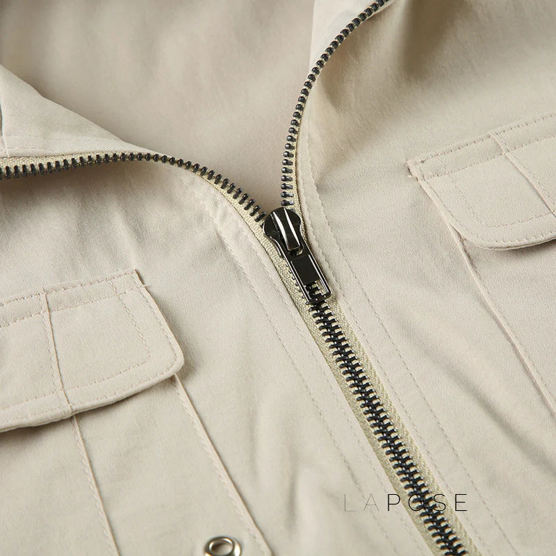 Carlynn Striped Bomber Jacket