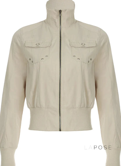 Carlynn Striped Bomber Jacket