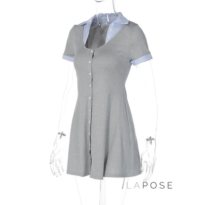 Carmyn Polo Patchwork Mini Dress