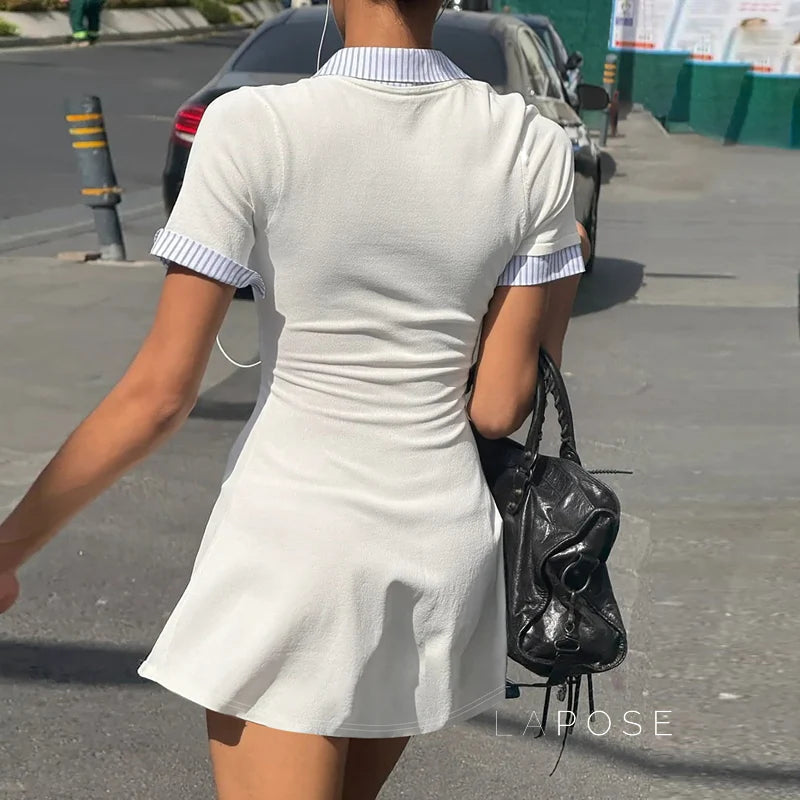 Carmyn Polo Patchwork Mini Dress