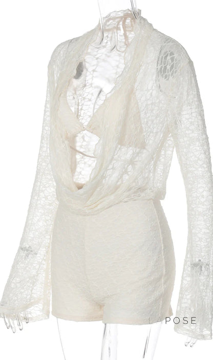 Cattleya Lace Cut-Out Short Set