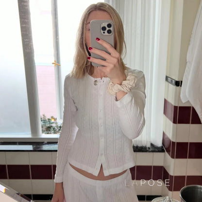 Chandler Ribbed Button-Front Cardigan
