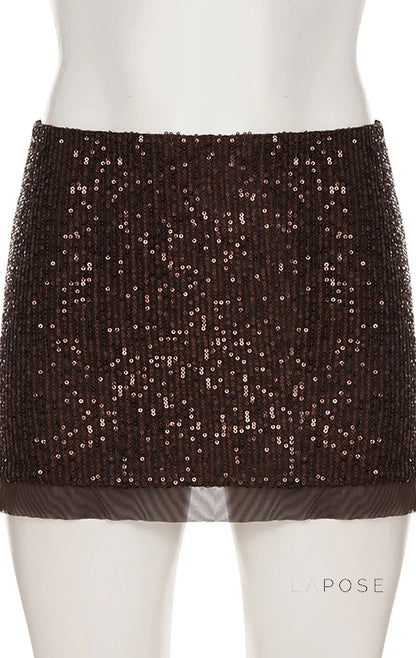 Christine Sequin Halter Skirt Set