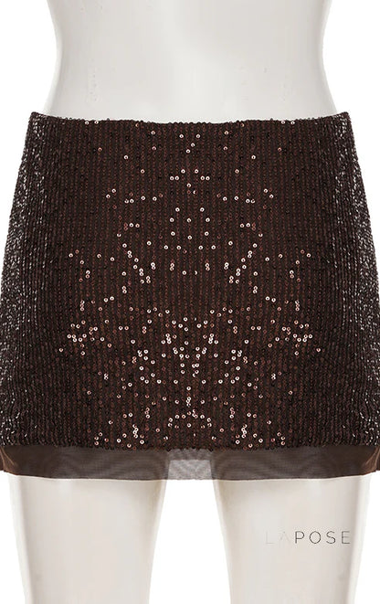 Christine Sequin Halter Skirt Set