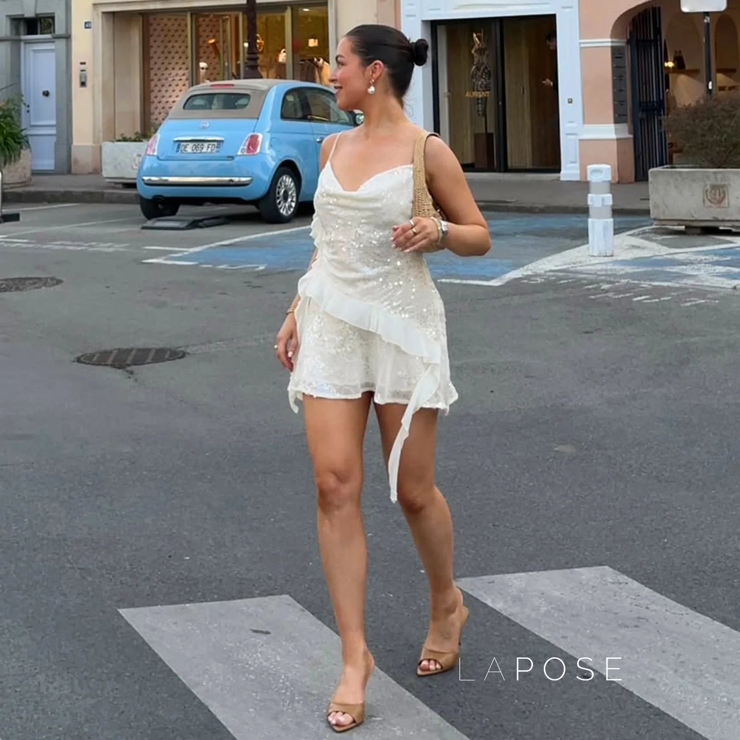 Chyna Sequin Cowl Neck Mini Dress
