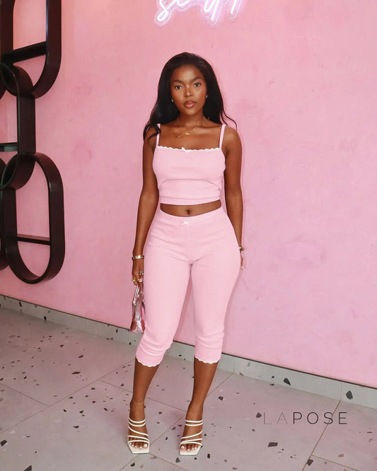 Ciara Lace Detail Pants Set