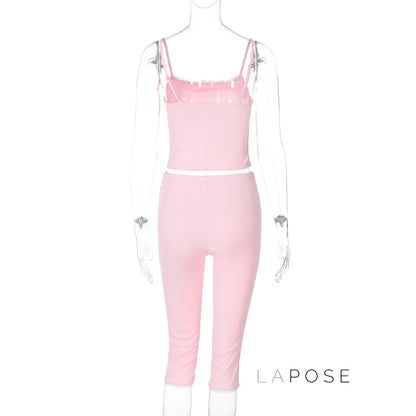 Ciara Lace Detail Pants Set